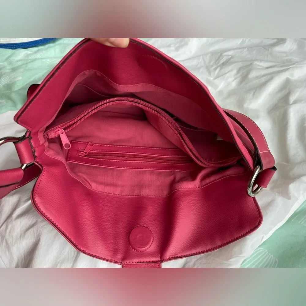 Fuschia Pink Y2K Leather Handbag